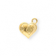 Bedels van Stainless steel Roestvrij staal (RVS) heart with silhouette Gold