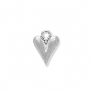 Bedels van Stainless steel Roestvrij staal (RVS) heart Silver