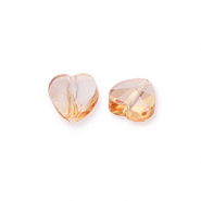 Facet fashion kralen heart Peachy beige-pearl shine coating