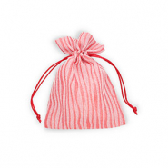 Sieradenzakje with lines Red-white