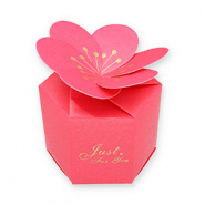 (Cadeau) doosje voor sieraden flower "Just for you" Fuchsia pink-gold