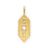 Bedels van Stainless steel Roestvrij staal (RVS) hexagon Gold-transparent