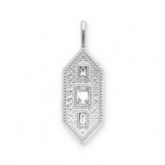 Bedels van Stainless steel Roestvrij staal (RVS) hexagon Silver-transparent