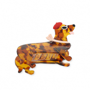 Haaraccessoires haarklem dachshund with scarf Brown-nude-red