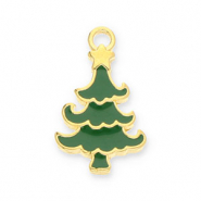 Metaal bedels DQ Christmas tree Goud- dark green (Nikkelvrij)