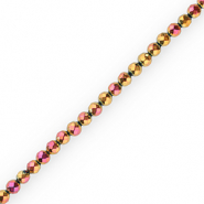 Kralen van hematite round 6mm facet geslepen Pink-yellow-AB coating