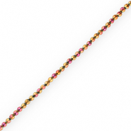 Kralen van hematite round 4mm facet geslepen Pink-yellow-AB coating