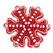 Broches snowflake Red-white-silver