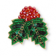 Broches holly Green-red-black