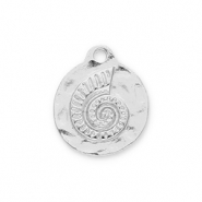 Metaal bedels round with sea shell Silver