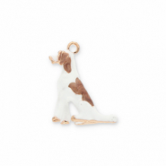 Metaal bedels dog Gold-white-light brown