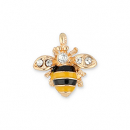 Metaal bedels bee Gold-black-yellow-transparent
