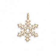 Metaal bedels snowflake Gold-white