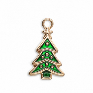 Metaal bedels christmas tree Gold-green