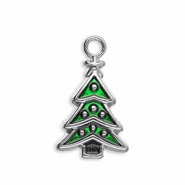 Metaal bedels christmas tree Silver-green