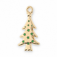 Metaal bedels christmas tree Gold-green