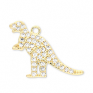 TQ metaal Brass bedels dinosaur Gold-transparent