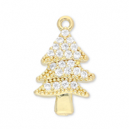 TQ metaal Brass bedels christmas tree Gold-transparent