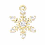 TQ metaal Brass bedels snowflake Gold-transparent