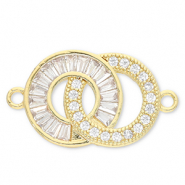 TQ metaal Brass tussenstuk round Gold-transparent