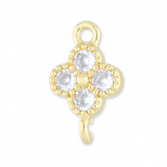 TQ metaal Brass tussenstuk clover Gold-transparent