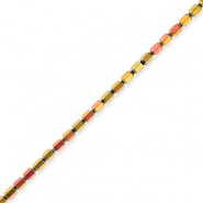 Kralen van hematite Pink-yellow-AB coating