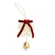 Musthave hangers vilt snowflake with bow & bell White-red-gold