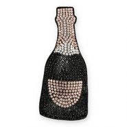 Statement hangers met strass bottle champagne Black-rose gold-crystal