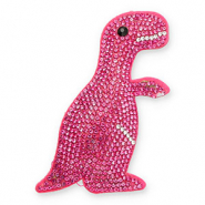 Statement hangers met strass dinosaur Dark pink-crystal-black