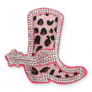 Statement hangers met strass cowboy boot with leopard print Crystal-vintage pink-dark pink