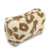 BY31&reg; Etui teddystof with leopard print Beige brown-brown
