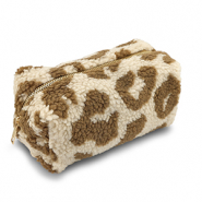 BY31&reg; Etui teddystof with leopard print Beige brown-brown