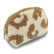 BY31&reg; Etui teddystof with leopard print Beige brown-brown