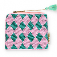 BY31&reg; Etui rhombus Teal green-mauve-mint green-gold