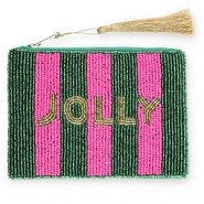Etui "Jolly" Dark green-fuchsia-gold