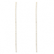 TQ metaal brass oorbellen / oorstekers met strass Gold-crystal