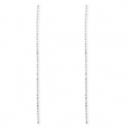 TQ metaal brass oorbellen / oorstekers met strass Silver-crystal