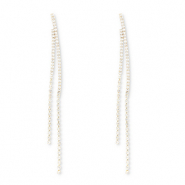 Oorbellen / oorstekers van Eco-brass® metaal met strass Gold-crystal