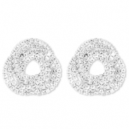 Oorbellen / oorstekers van Eco-brass® metaal met strass Silver-crystal