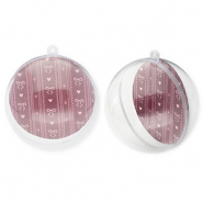 Ornament transparant ball Transparent-berry wine red-light pink
