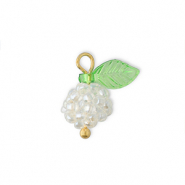 Hangers van facet berry Gold-green-transparent