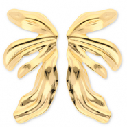 Oorbellen van Stainless steel Roestvrij staal (RVS) oorstekers wings Gold