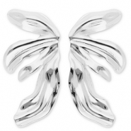 Oorbellen van Stainless steel Roestvrij staal (RVS) oorstekers wings Silver