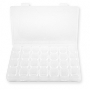 Sieraden opbergbox met 7x4 bakjes Transparent