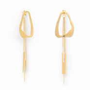 Oorbellen van Stainless steel Roestvrij staal (RVS) oorstekers irregular Gold