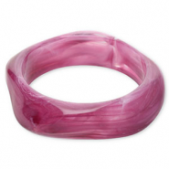 Armbanden bangle resin Aubergine purple-white