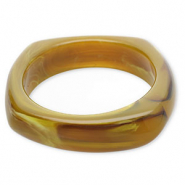Armbanden bangle resin Olive green-brown-white