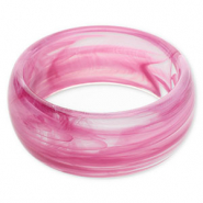 Armbanden bangle resin Aubergine purple-white