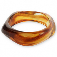 Armbanden bangle resin Transparent amber brown