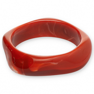 Armbanden bangle resin Rust red-white
